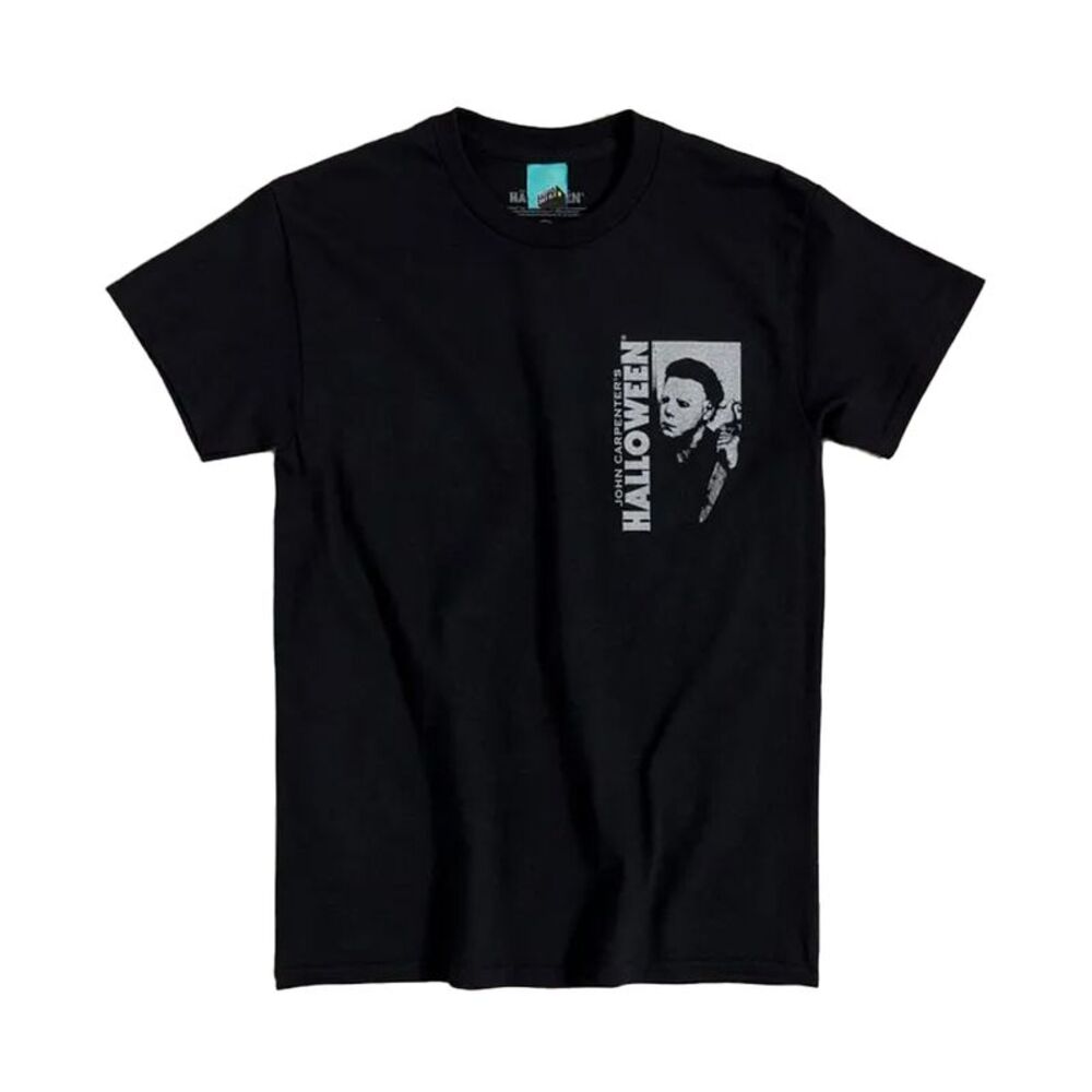 Halloween Unisex Adult Movie Screenshot Back Print T-Shirt / Black/Charcoal